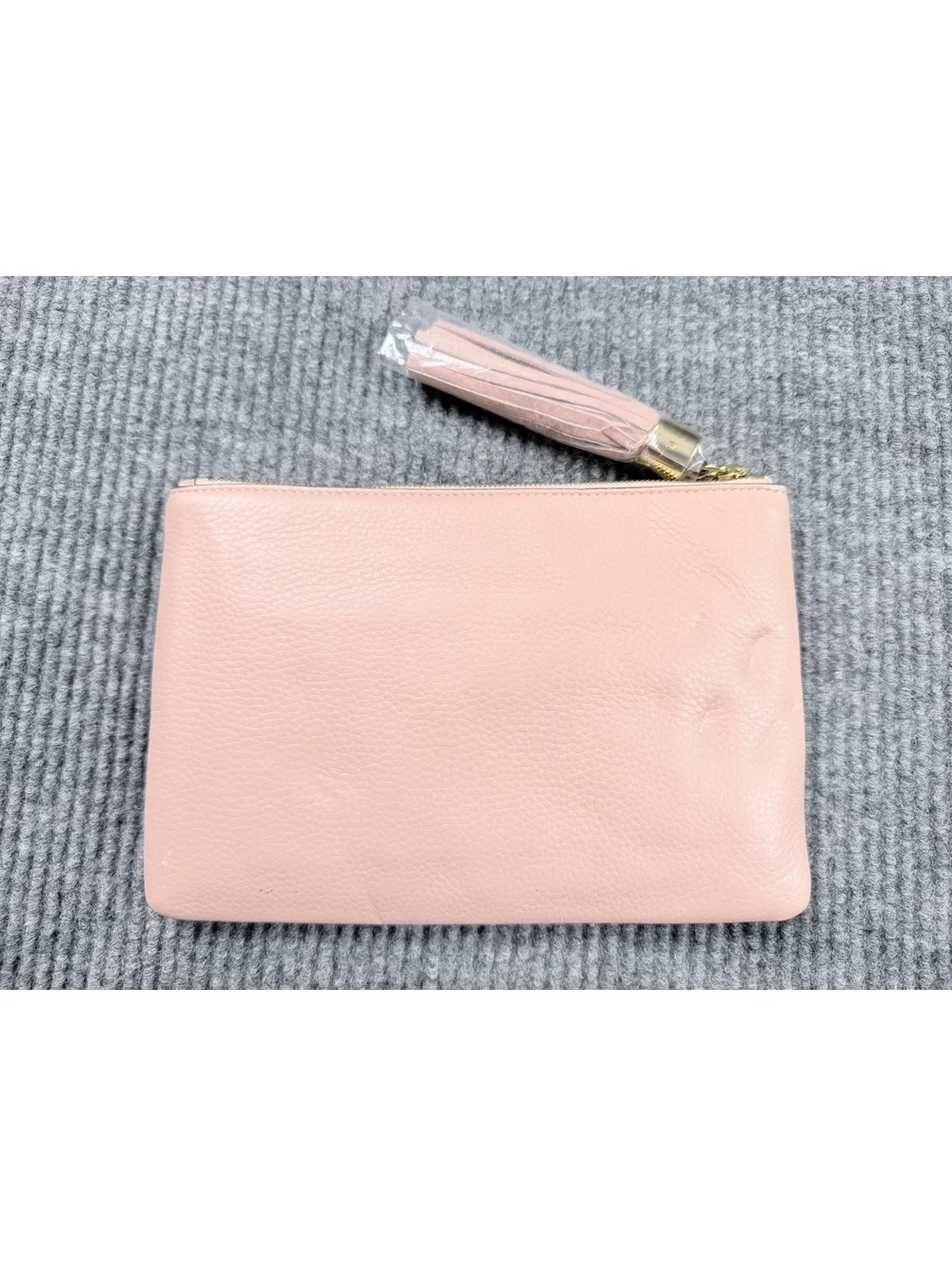 Haloguard Wristlet Clutch Purse Blush Pink Gold Tone Hardware 10x7